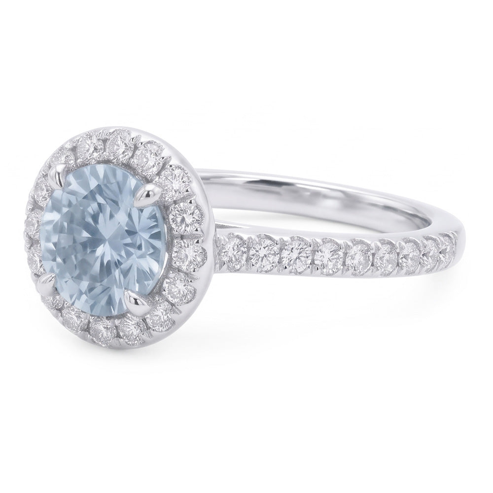 Blauer Aus der Erde Abgebauter Natürlicher Diamantring