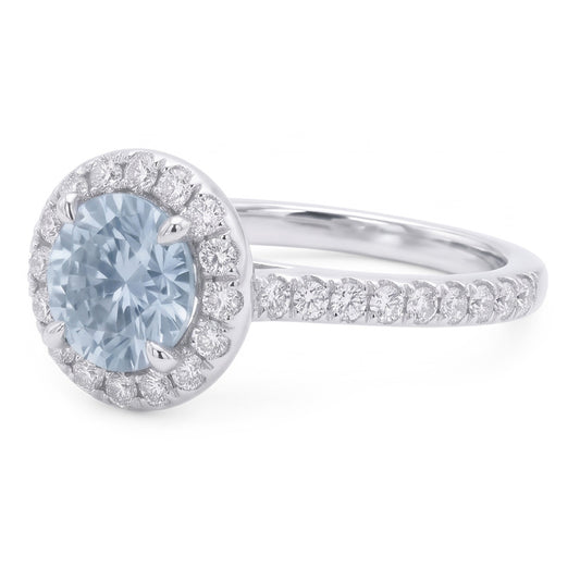 Blauer Aus der Erde Abgebauter Natürlicher Diamantring