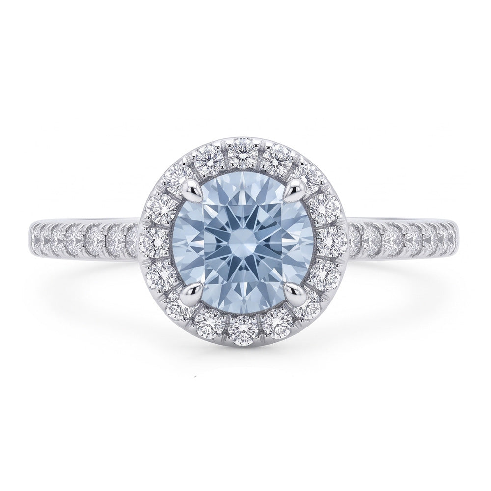 Blauer Aus der Erde Abgebauter Natürlicher Diamantring