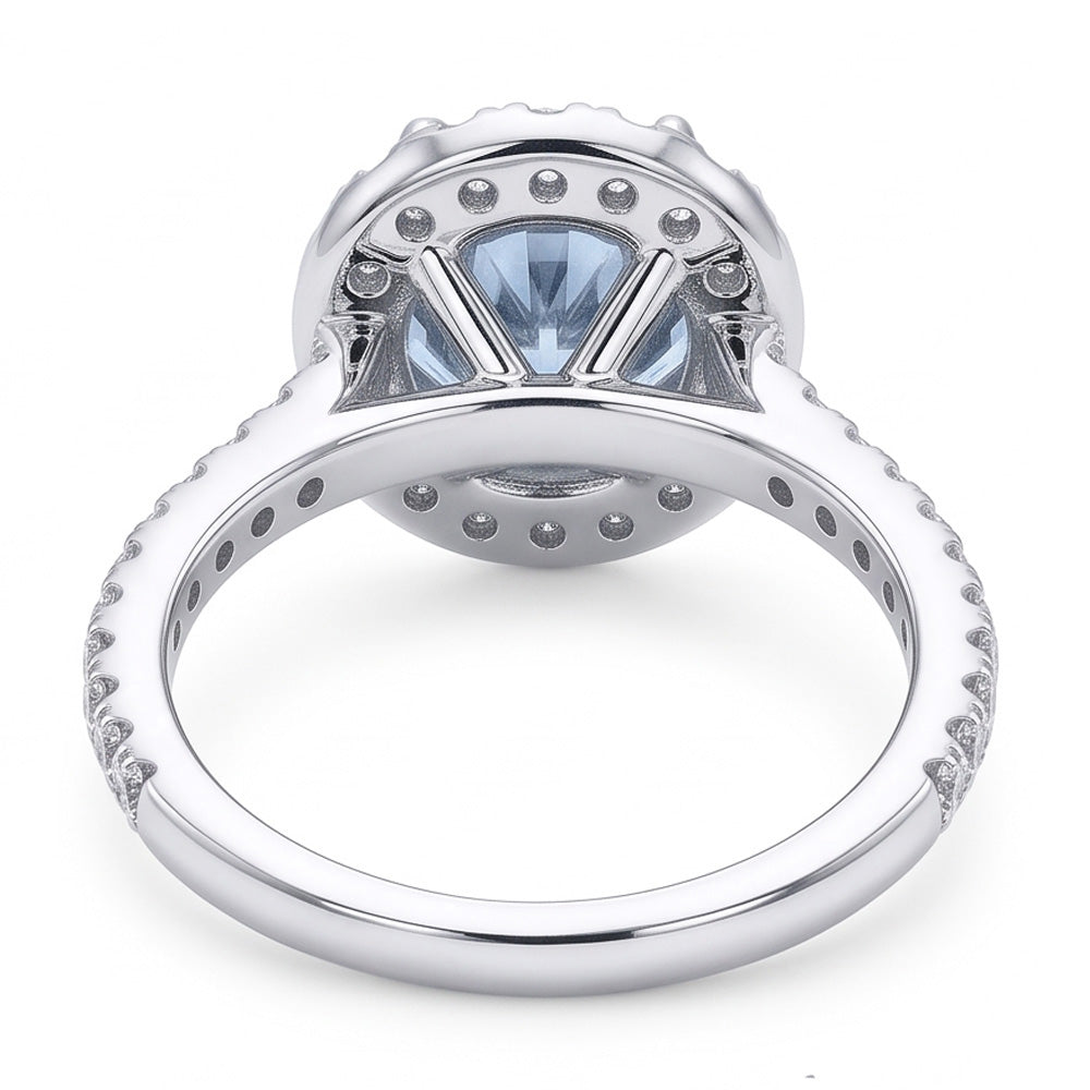 Blauer Aus der Erde Abgebauter Natürlicher Diamantring