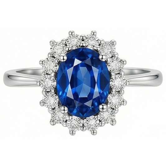 echter oval diamant 3Karat ring Seitenansicht