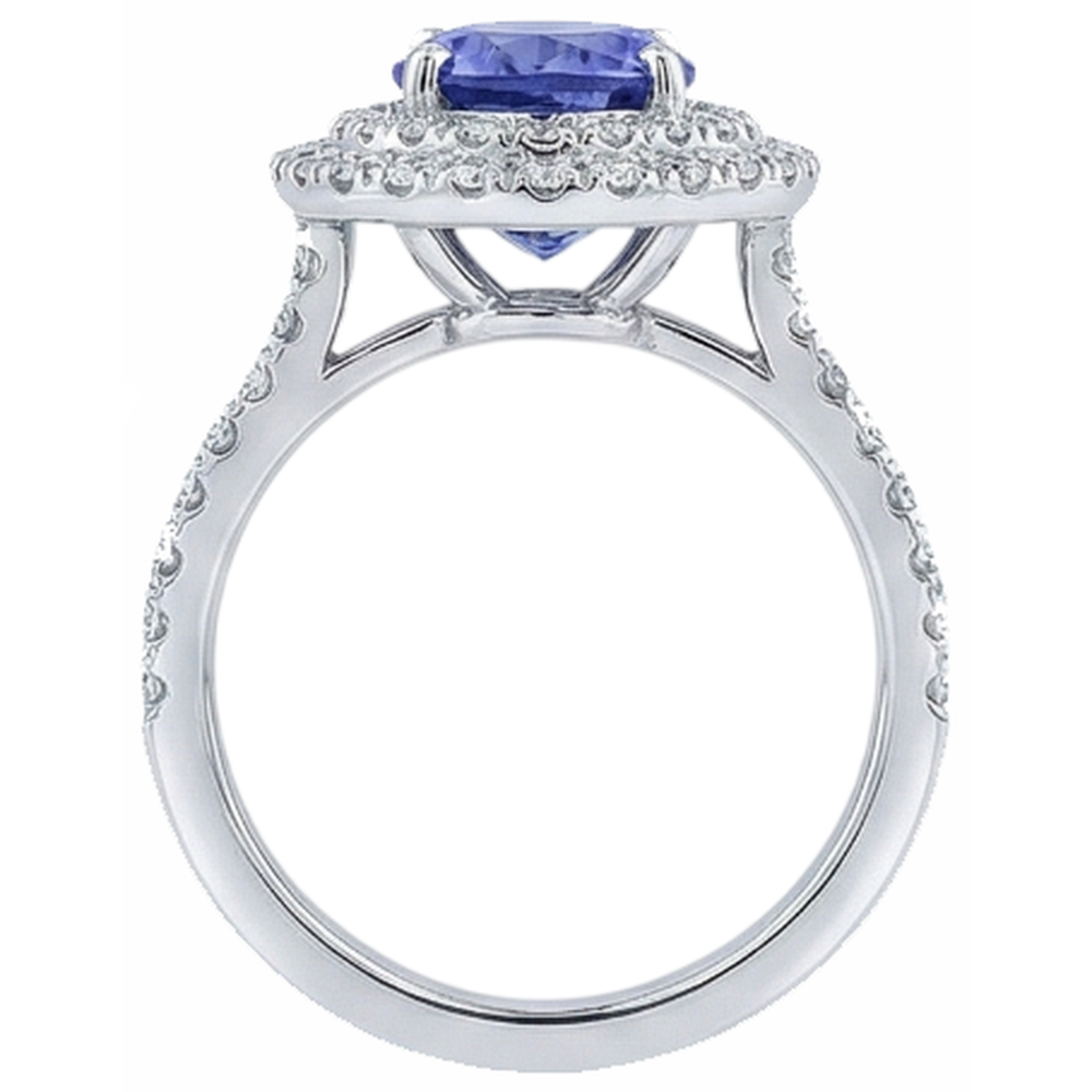 echter oval tansanit 2.50Karat ring Profilansicht