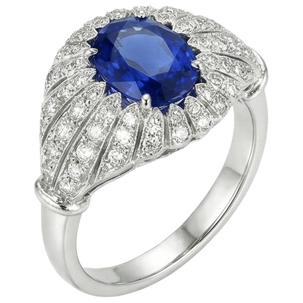 echter oval diamant 8.75Karat ring Seitenansicht