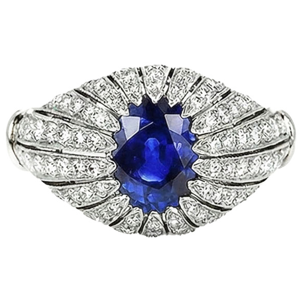 echter oval diamant 8.75Karat ring Vorderansicht