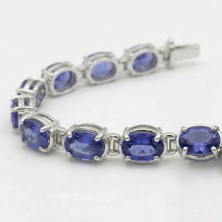 echter oval diamant 18Karat armband Profilansicht