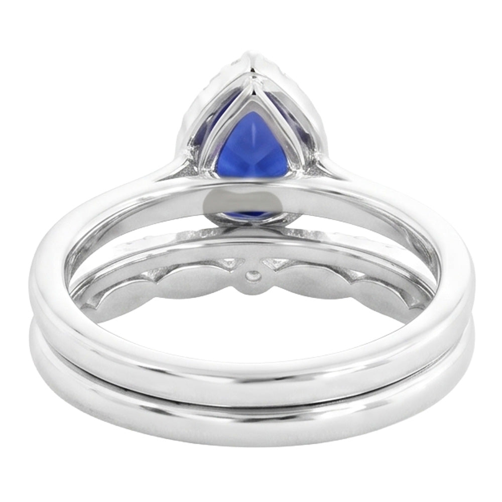 Blauer Saphir-Braut-Verlobungsring im Vintage-Stil