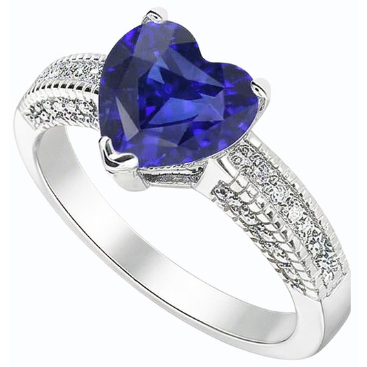 Blauer Saphir-Ceylon-Sri-Lanka-Natürlicher Diamant ( nicht im Labor gezüchtet )ring