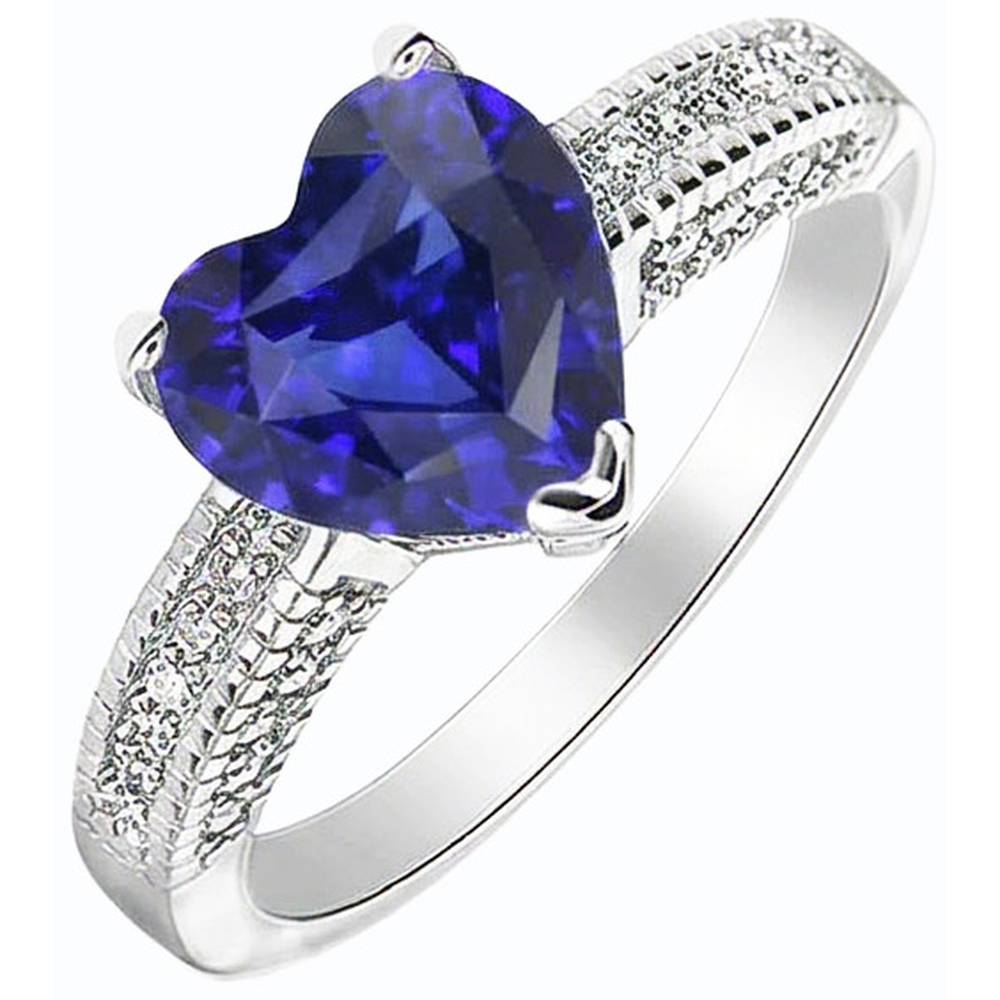 Blauer Saphir-Ceylon-Sri-Lanka-Natürlicher Diamant ( nicht im Labor gezüchtet )ring