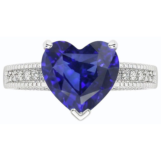 Blauer Saphir-Ceylon-Sri-Lanka-Natürlicher Diamant ( nicht im Labor gezüchtet )ring