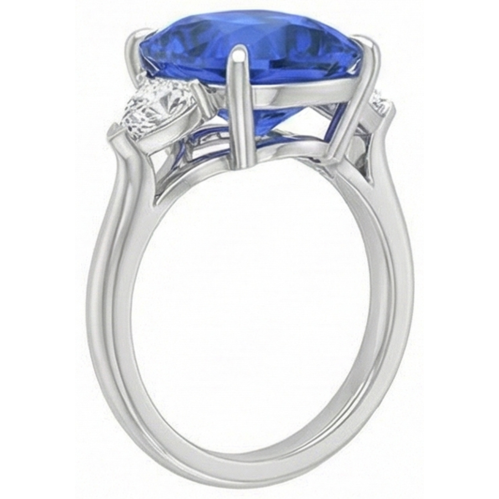 echter oval diamant 4.50Karat ring Seitenansicht