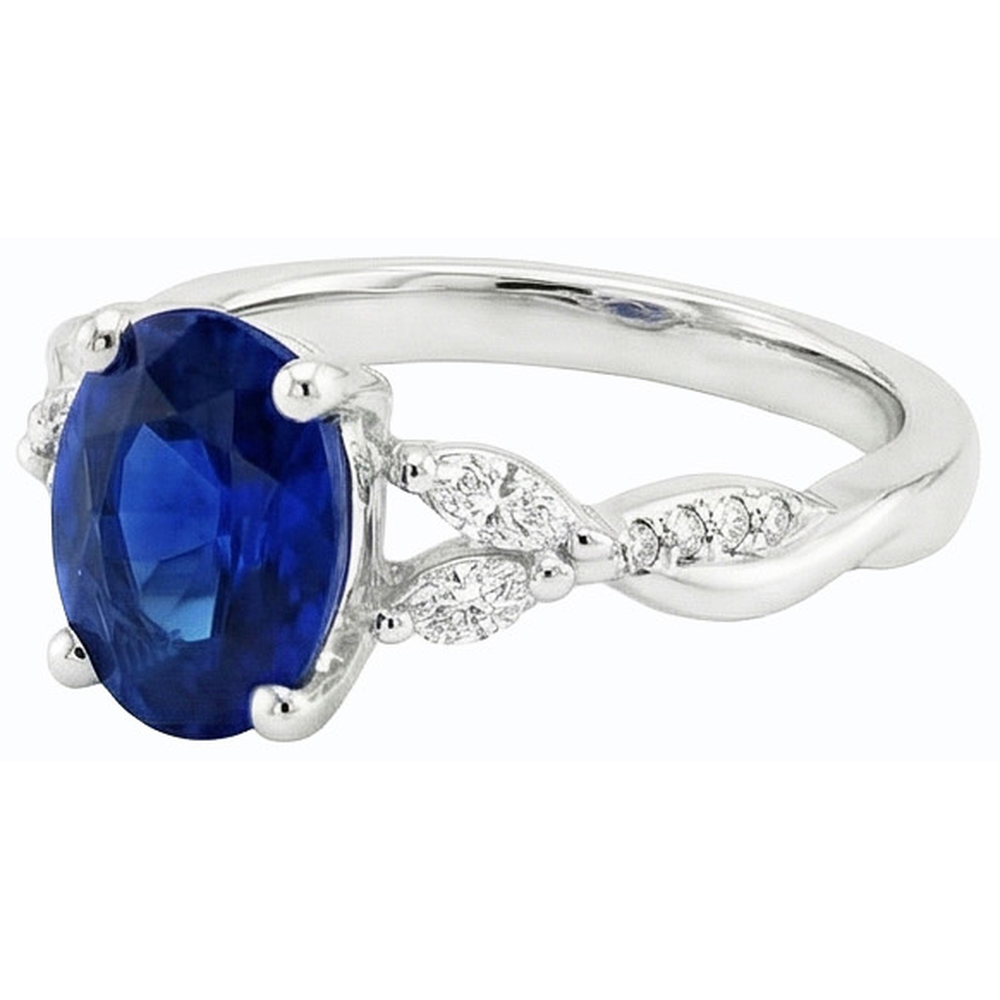 echter oval diamant 4.50Karat ring Profilansicht