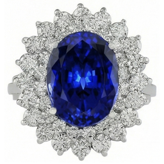 echter oval diamant 5.00Karat ring Detailansicht