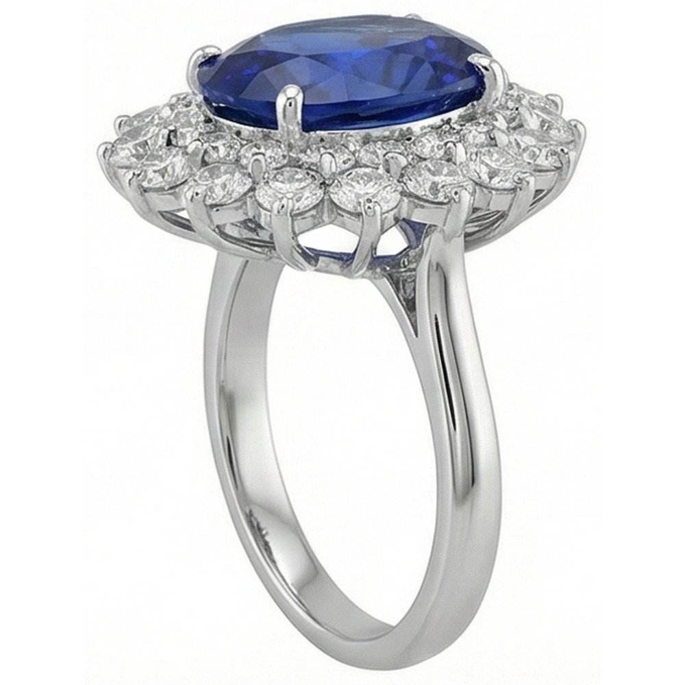 echter oval diamant 5.00Karat ring Draufsicht