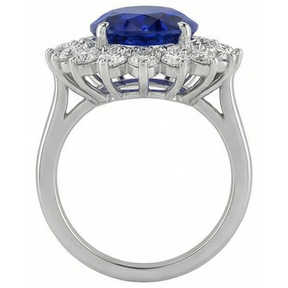 echter oval diamant 5.00Karat ring auf Weiß