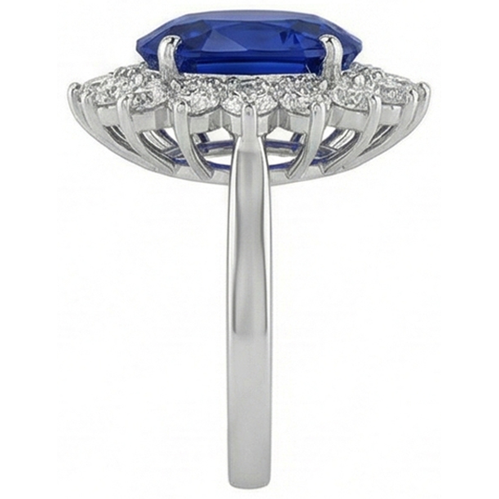 echter oval diamant 5.00Karat ring Profilansicht