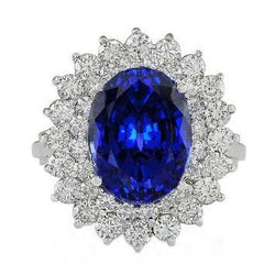 Blauer Saphir-Gold-Diamantring aus 14K