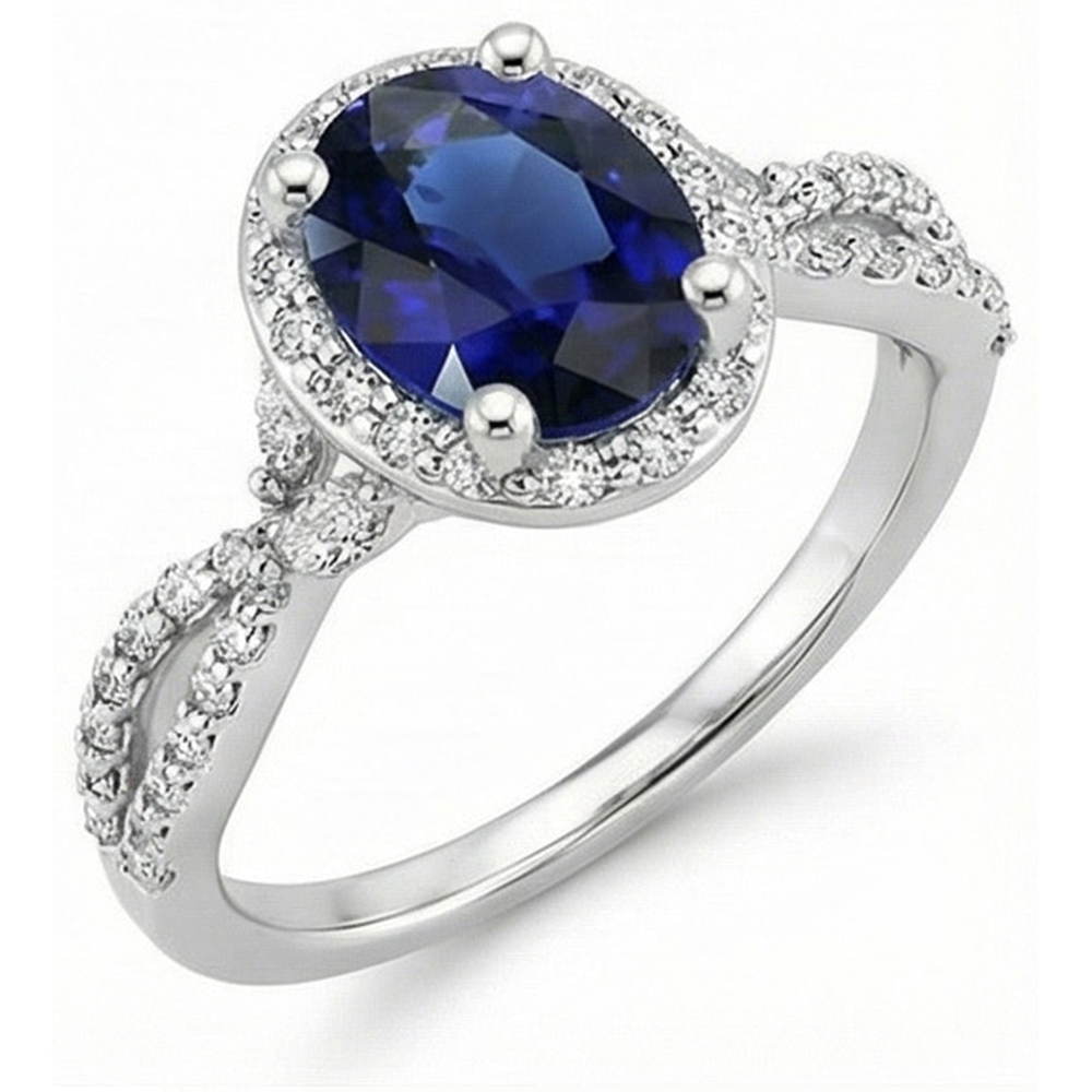 echter oval diamant 5Karat ring Seitenansicht