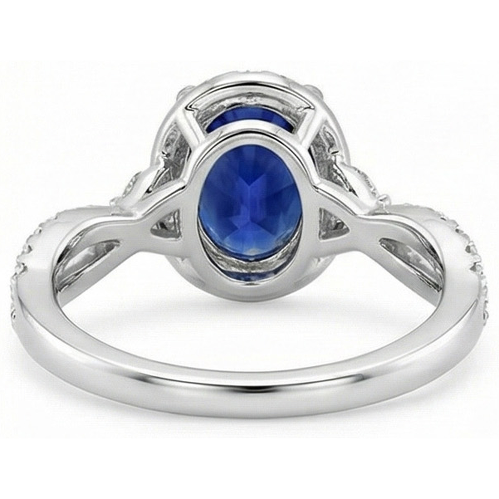echter oval diamant 5Karat ring Dreiviertelansicht