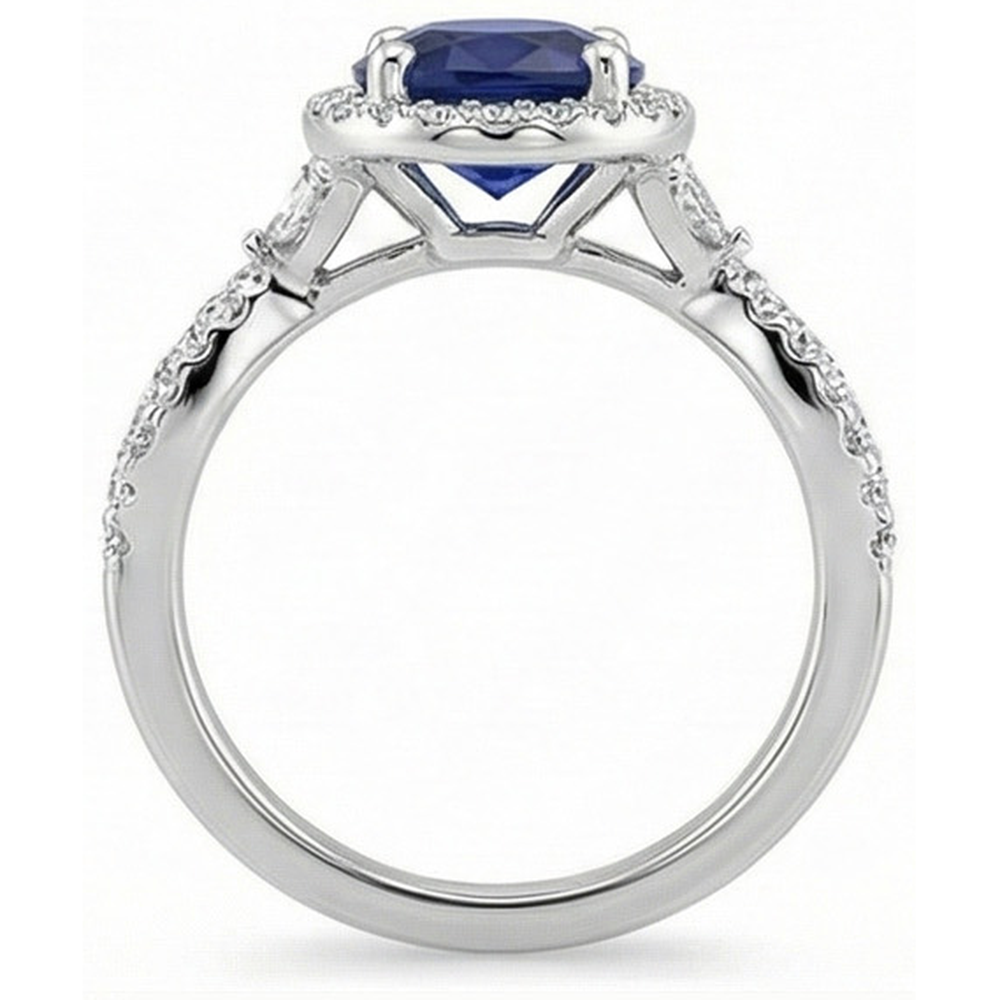 echter oval diamant 5Karat ring Band Detail