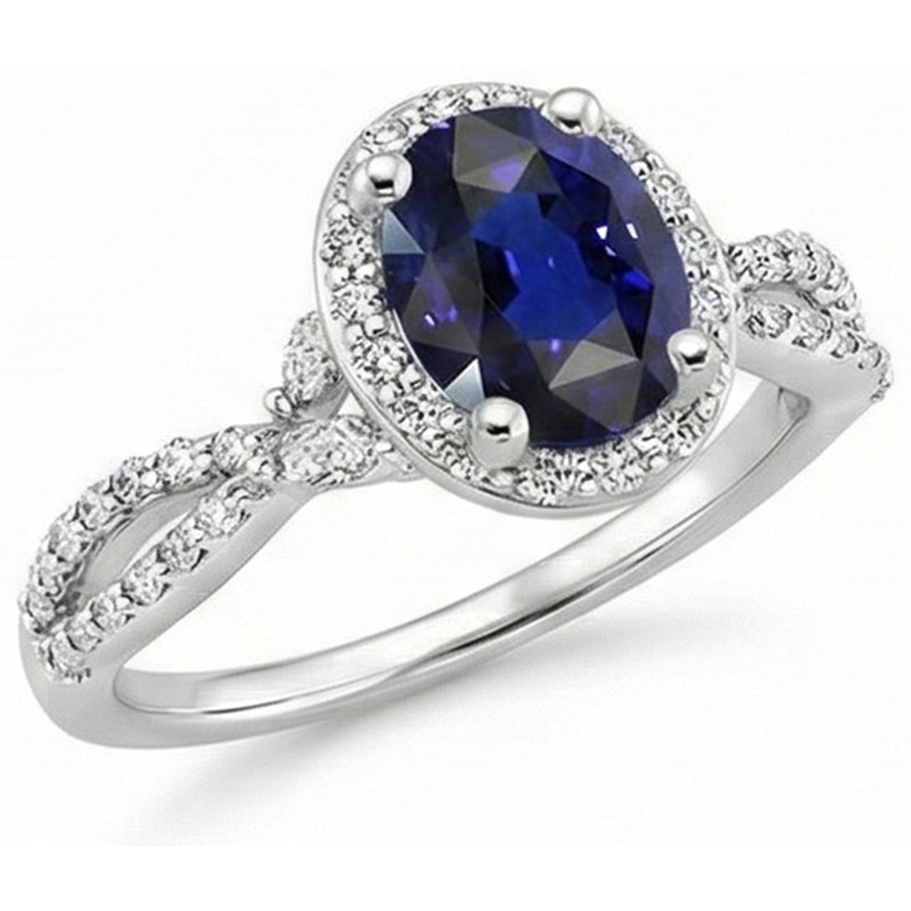 echter oval diamant 5Karat ring Profilansicht