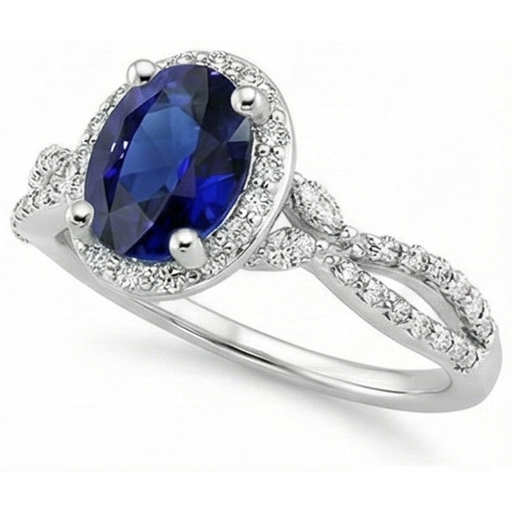 echter oval diamant 5Karat ring Draufsicht