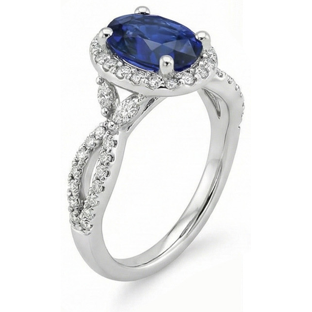 echter oval diamant 5Karat ring auf Weiß