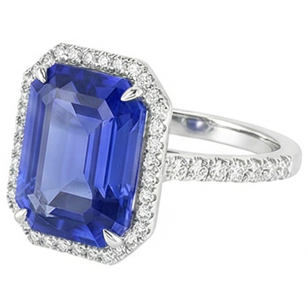 echter round diamant 5.50Karat ring Draufsicht