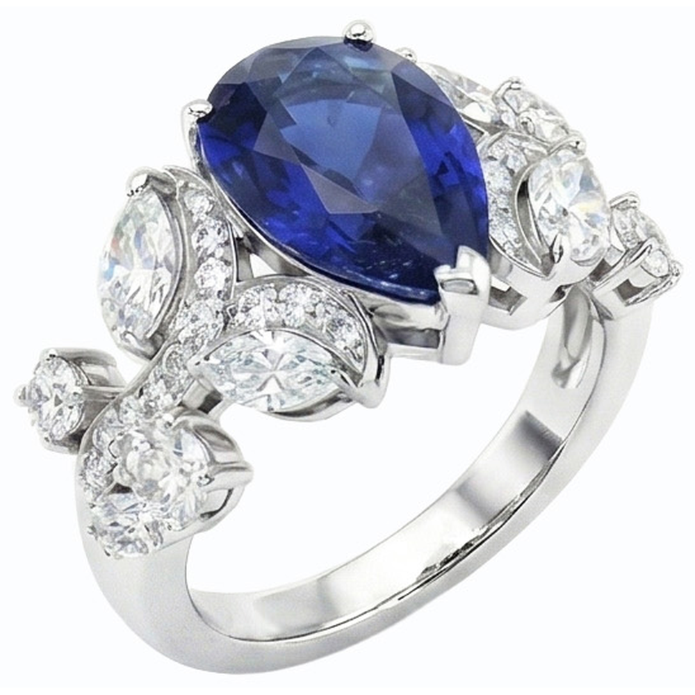 echter marquise diamant 2.50Karat ring Seitenansicht
