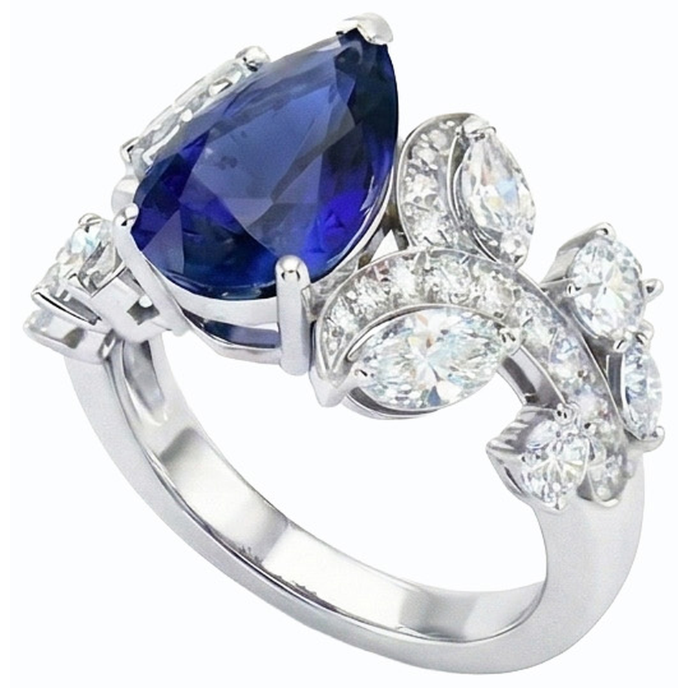 echter marquise diamant 2.50Karat ring Detailansicht