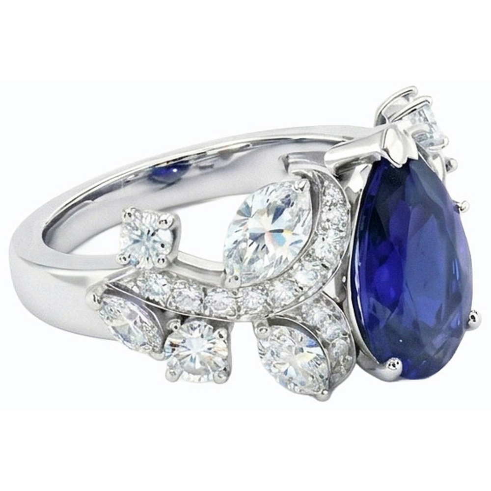 echter marquise diamant 2.50Karat ring Profilansicht