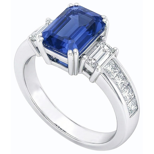 echter princess diamant 4Karat ring Vorderansicht