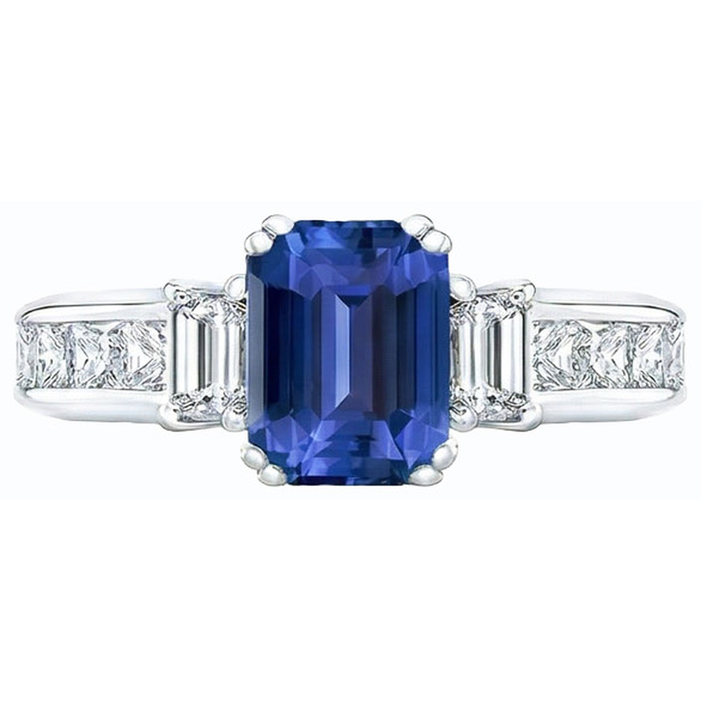 echter princess diamant 4Karat ring Seitenansicht