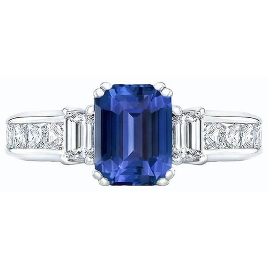 echter princess diamant 4Karat ring Seitenansicht