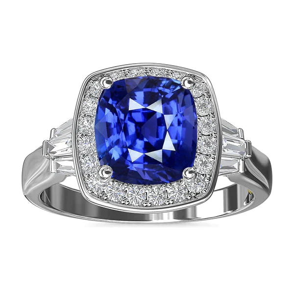 Blauer Saphir-Schmuck und Diamant-Ring