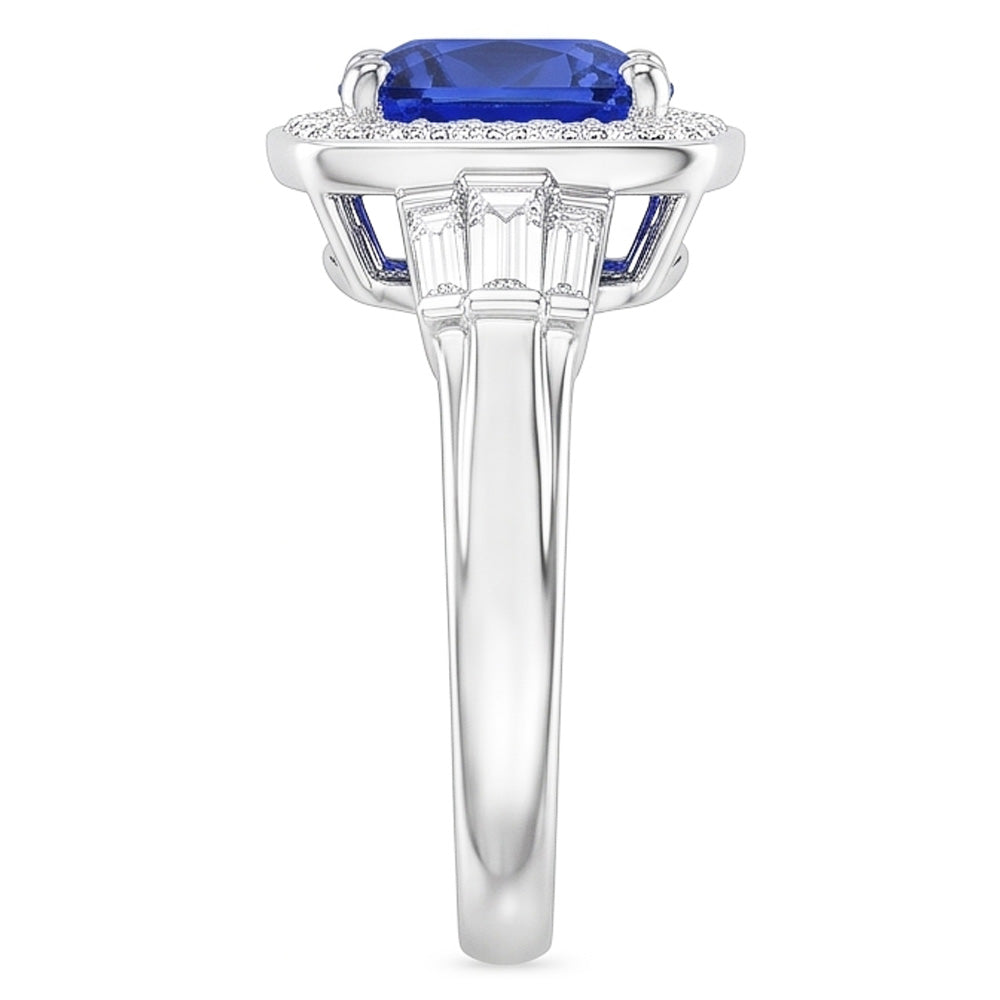Blauer Saphir-Schmuck und Natürlicher Diamant ( nicht im Labor gezüchtet )-Ring