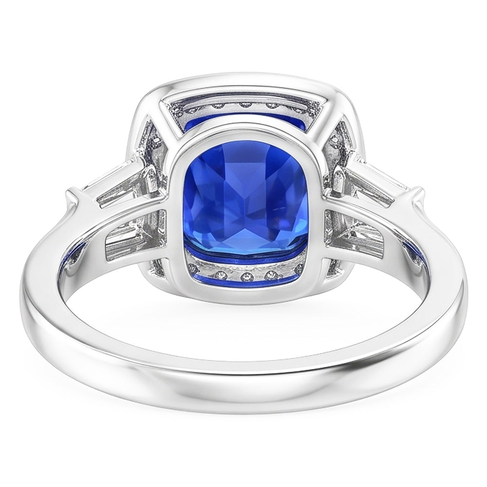 Blauer Saphir-Schmuck und Natürlicher Diamant ( nicht im Labor gezüchtet )-Ring