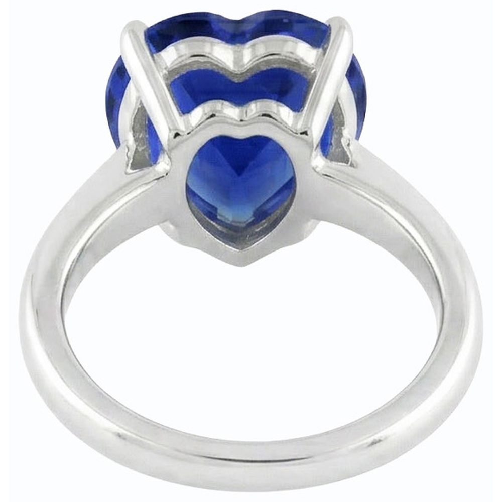 Blauer Saphir Solitaire Herzförmiger Ring 2 Karat 14K Gold