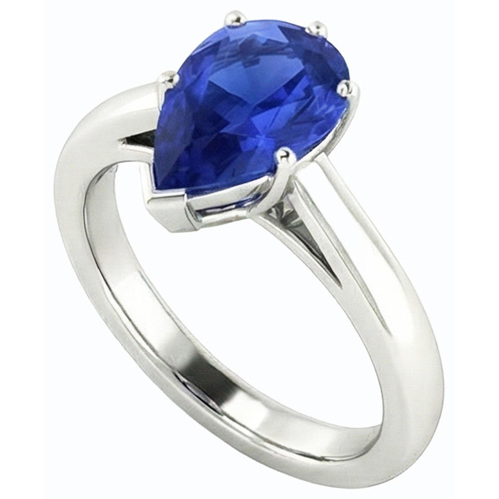 echter pear diamant 2.50Karat ring Draufsicht