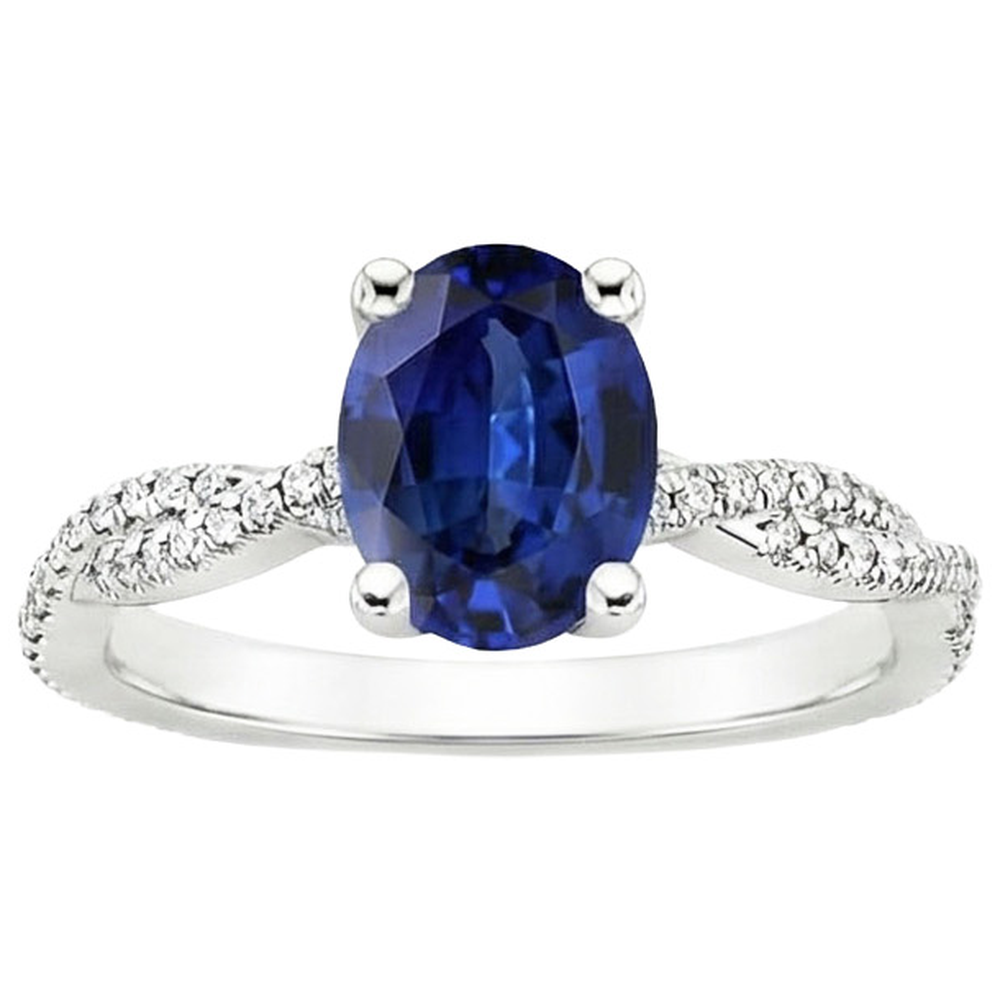 echter oval diamant 3.50Karat ring Profilansicht