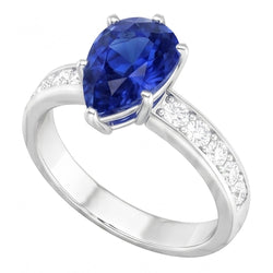 Blauer Saphir-Verlobungsring Kanalset Natürlicher Diamant ( nicht im Labor gezüchtet )akzente 3,50 Karat