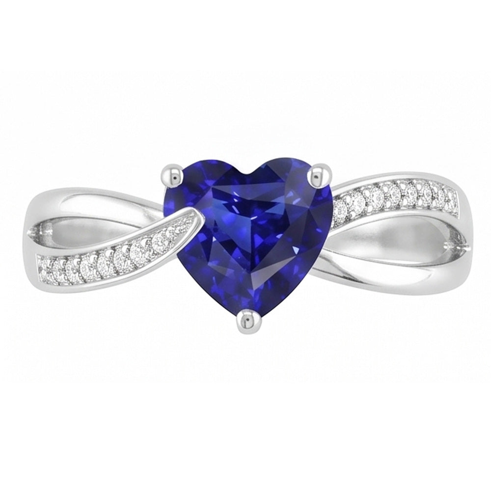 Blauer Saphir-Verlobungsring & Natürlicher Diamant ( nicht im Labor gezüchtet )en 2 Karat Gold