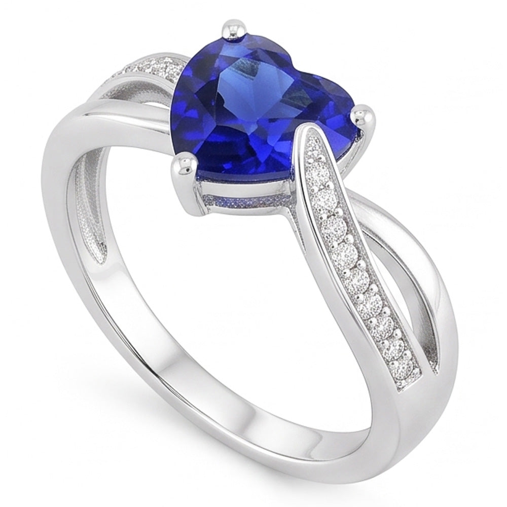 Blauer Saphir-Verlobungsring & Natürlicher Diamant ( nicht im Labor gezüchtet )en 2 Karat Gold