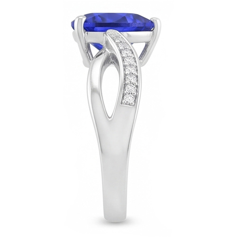 Blauer Saphir-Verlobungsring & Natürlicher Diamant ( nicht im Labor gezüchtet )en 2 Karat Gold