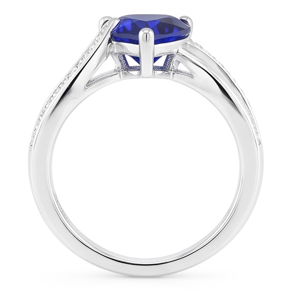 Blauer Saphir-Verlobungsring & Natürlicher Diamant ( nicht im Labor gezüchtet )en 2 Karat Gold