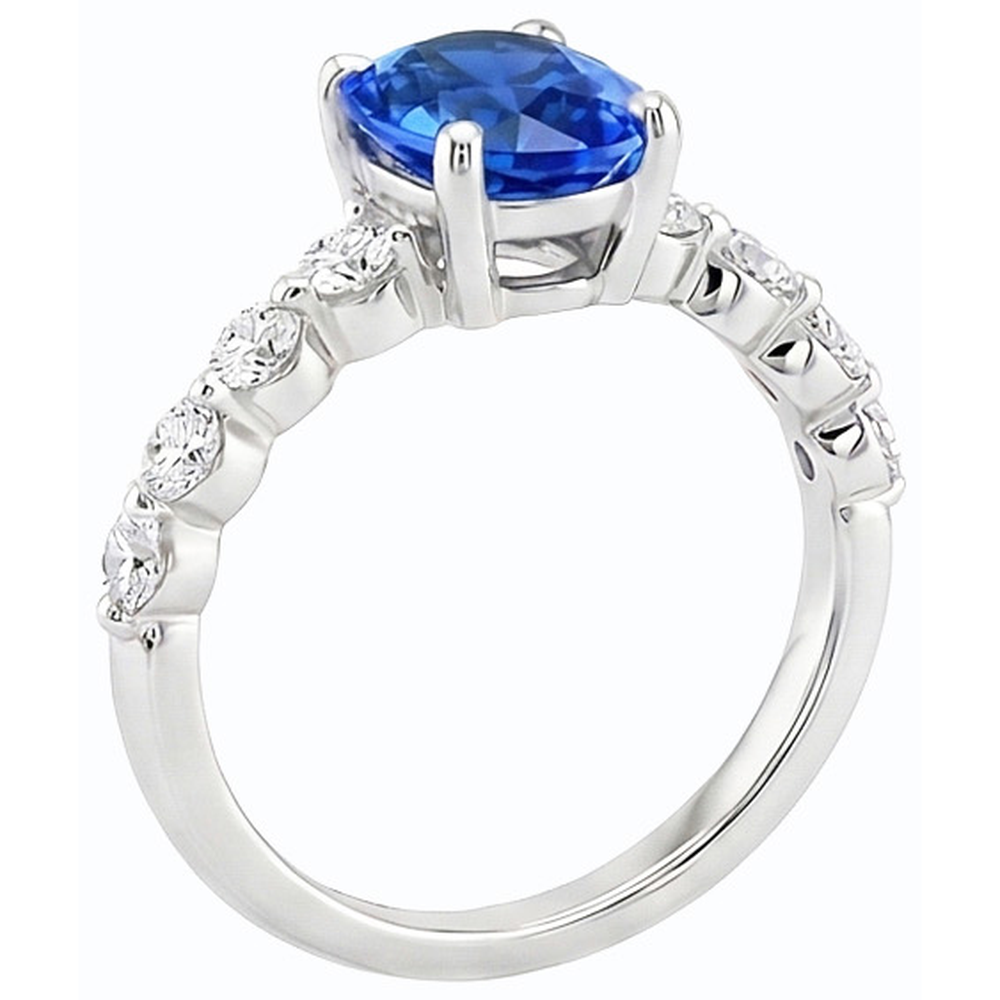 echter oval diamant 4.50Karat ring Seitenansicht