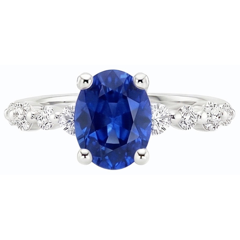echter oval diamant 4.50Karat ring Profilansicht