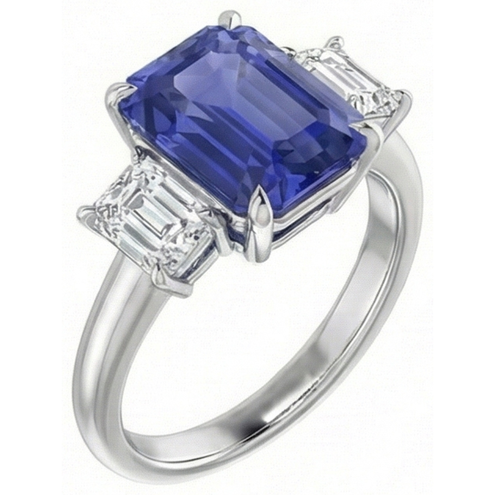 echter cushion diamant 3Karat ring Seitenansicht