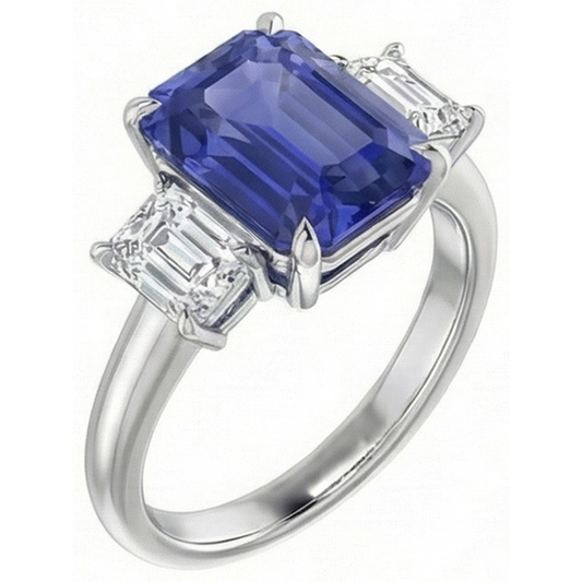 echter cushion diamant 3Karat ring Seitenansicht
