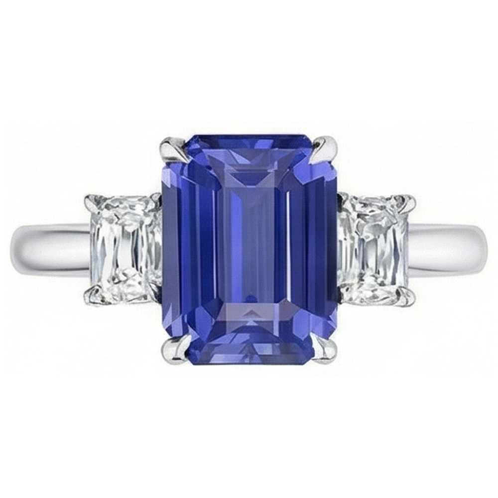 echter cushion diamant 3Karat ring Detailansicht