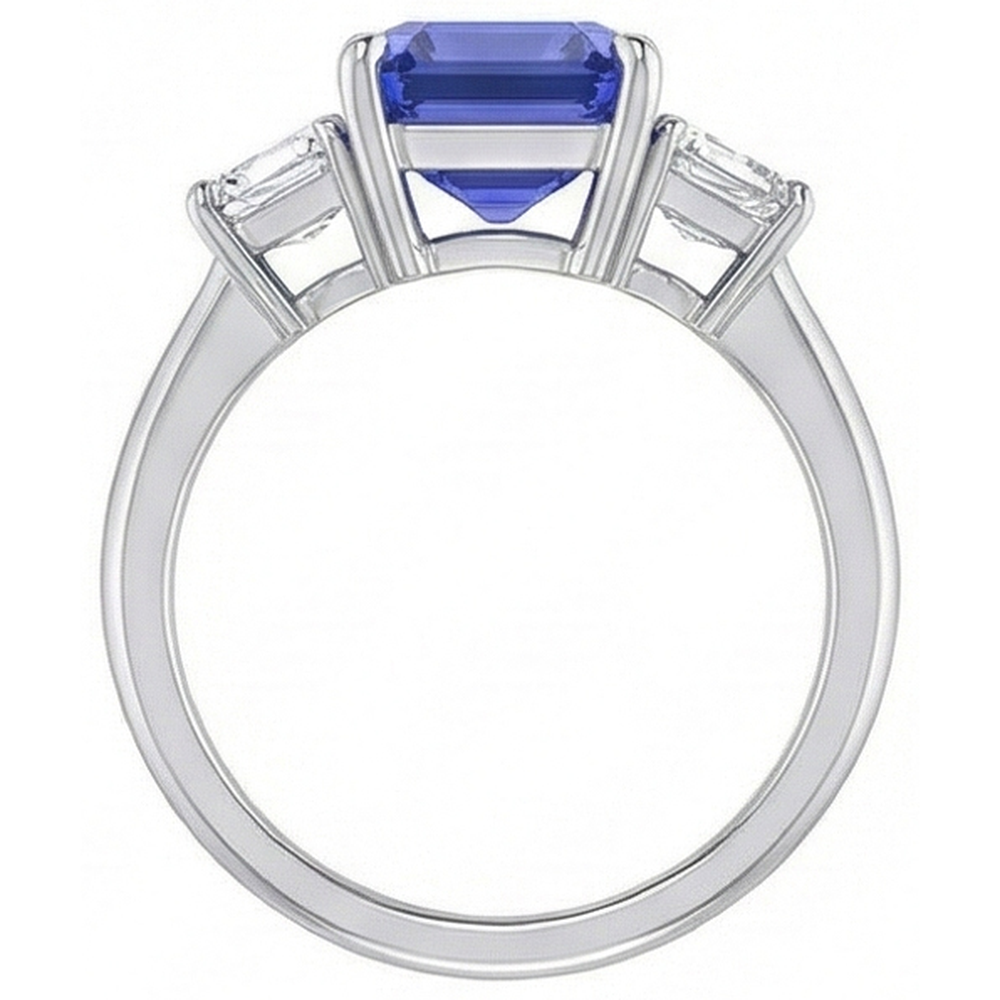 echter cushion diamant 3Karat ring Profilansicht
